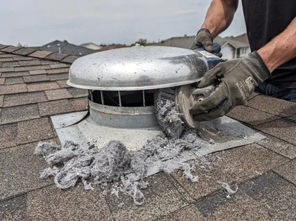 Cleaning Dryer Vent On Roof in Downey