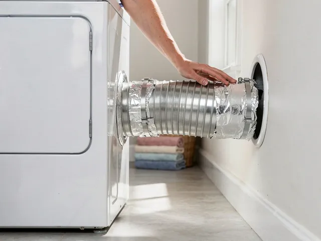 Professional dryer vent hose installation by Downey Dryer Vent Cleaning in Downey