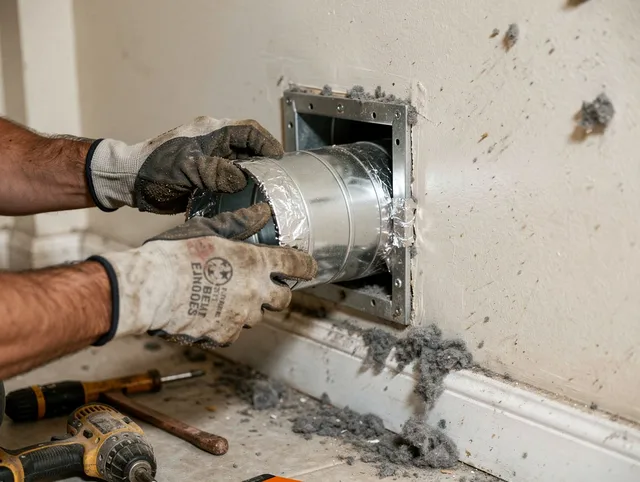 Professional dryer vent repair and installation by Downey Dryer Vent Cleaning in Downey